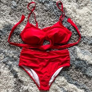 Vibrant Red Bikini Set